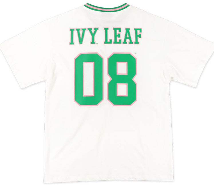 AKA OVERSIZED CHENILLE FOOTBALL JERSEY TEE_IVORY