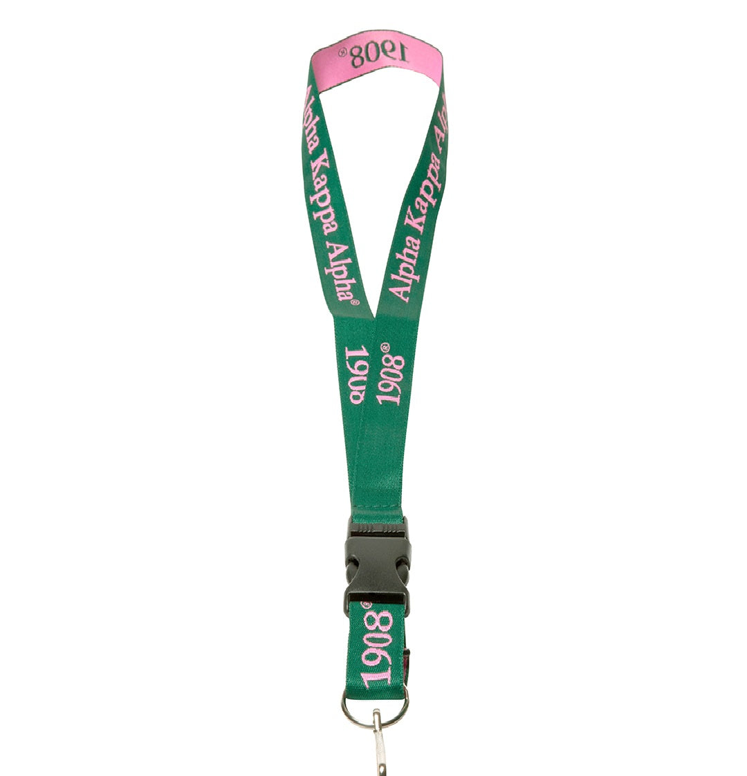 Woven embroidered lanyard
