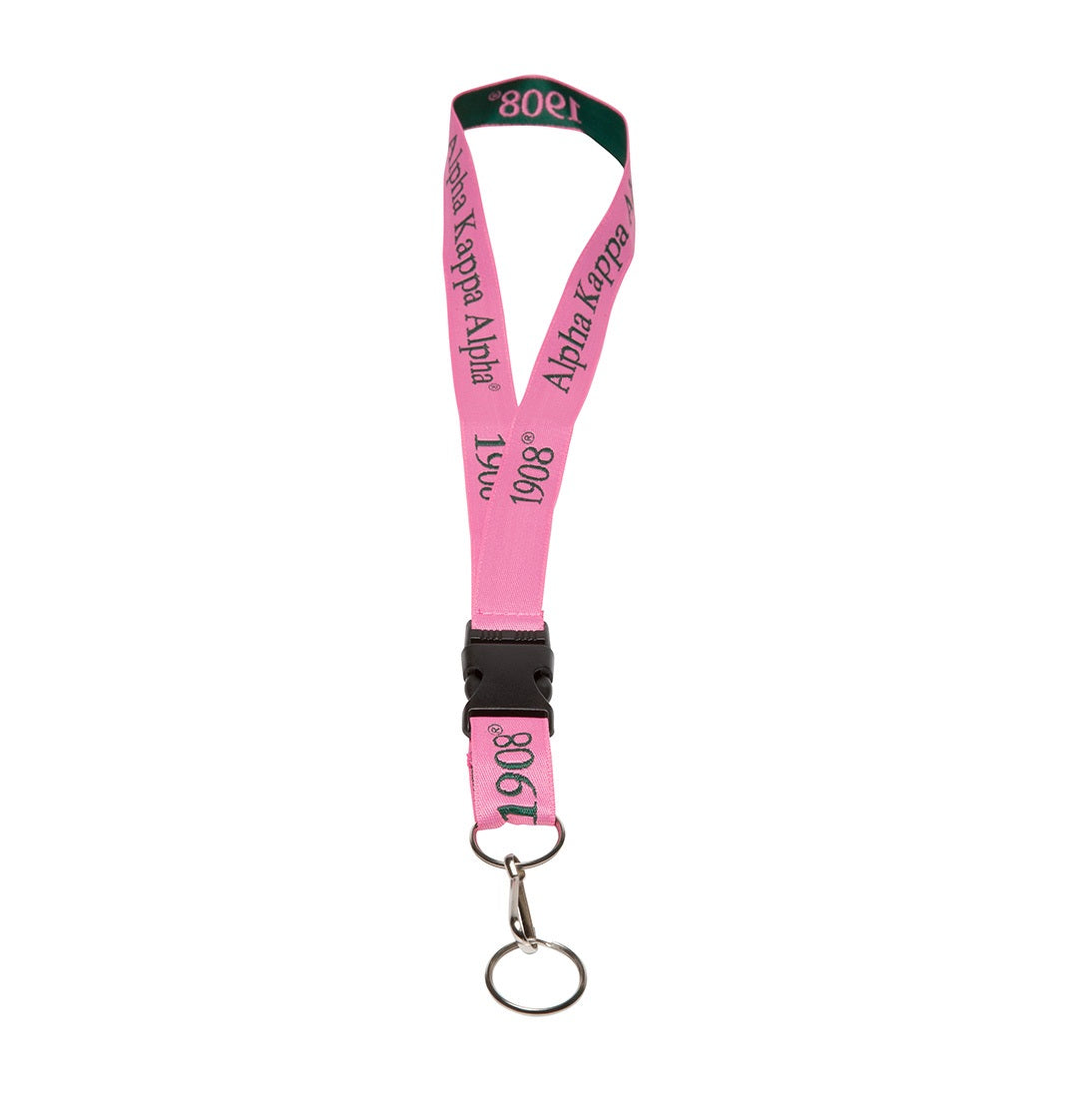 Woven embroidered Lanyard Pink