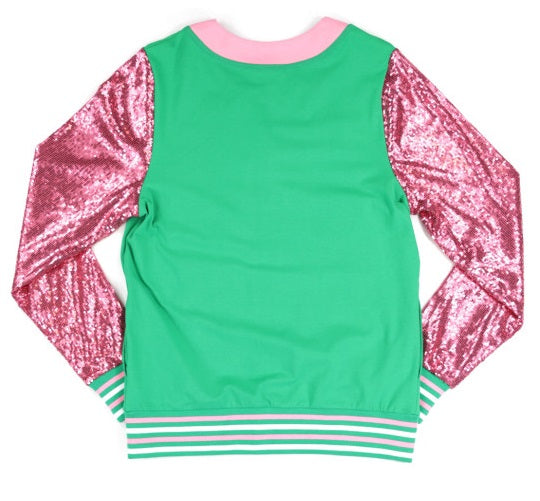 AKA SEQUIN CARDIGAN_Green