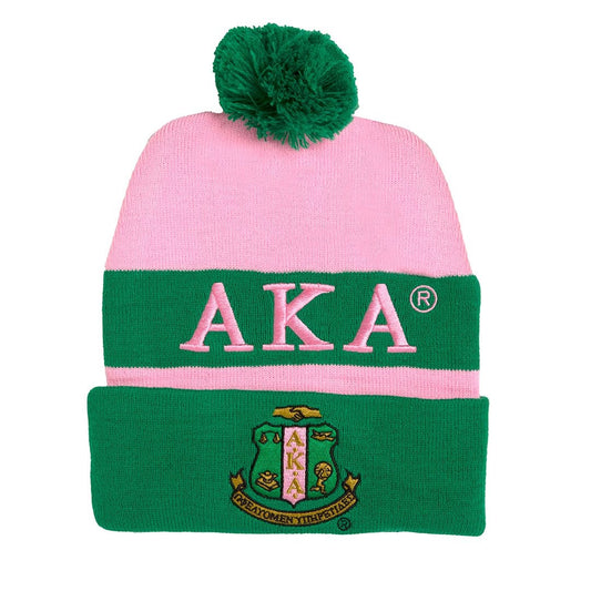 Embroidered Knit Beanie pink