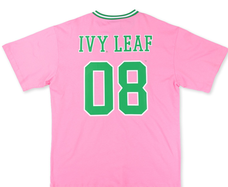 AKA OVERSIZED CHENILLE FOOTBALL JERSEY PINK