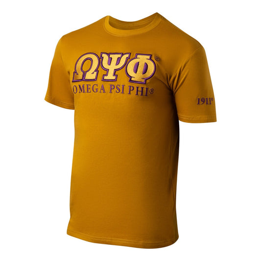 Luxury Embroidered Tee Gold
