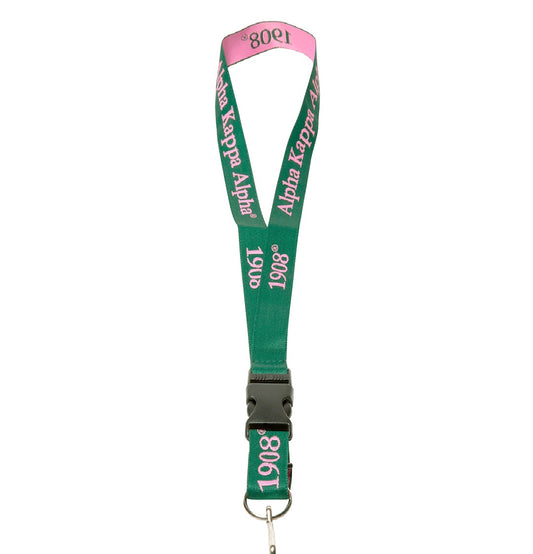 Woven embroidered lanyard