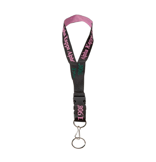 Woven embroidered Lanyard Black