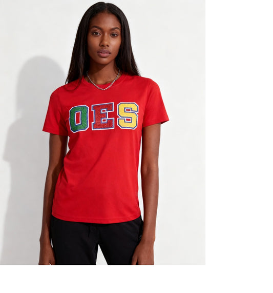 OES GLITTER DRY FIT TEE_RED