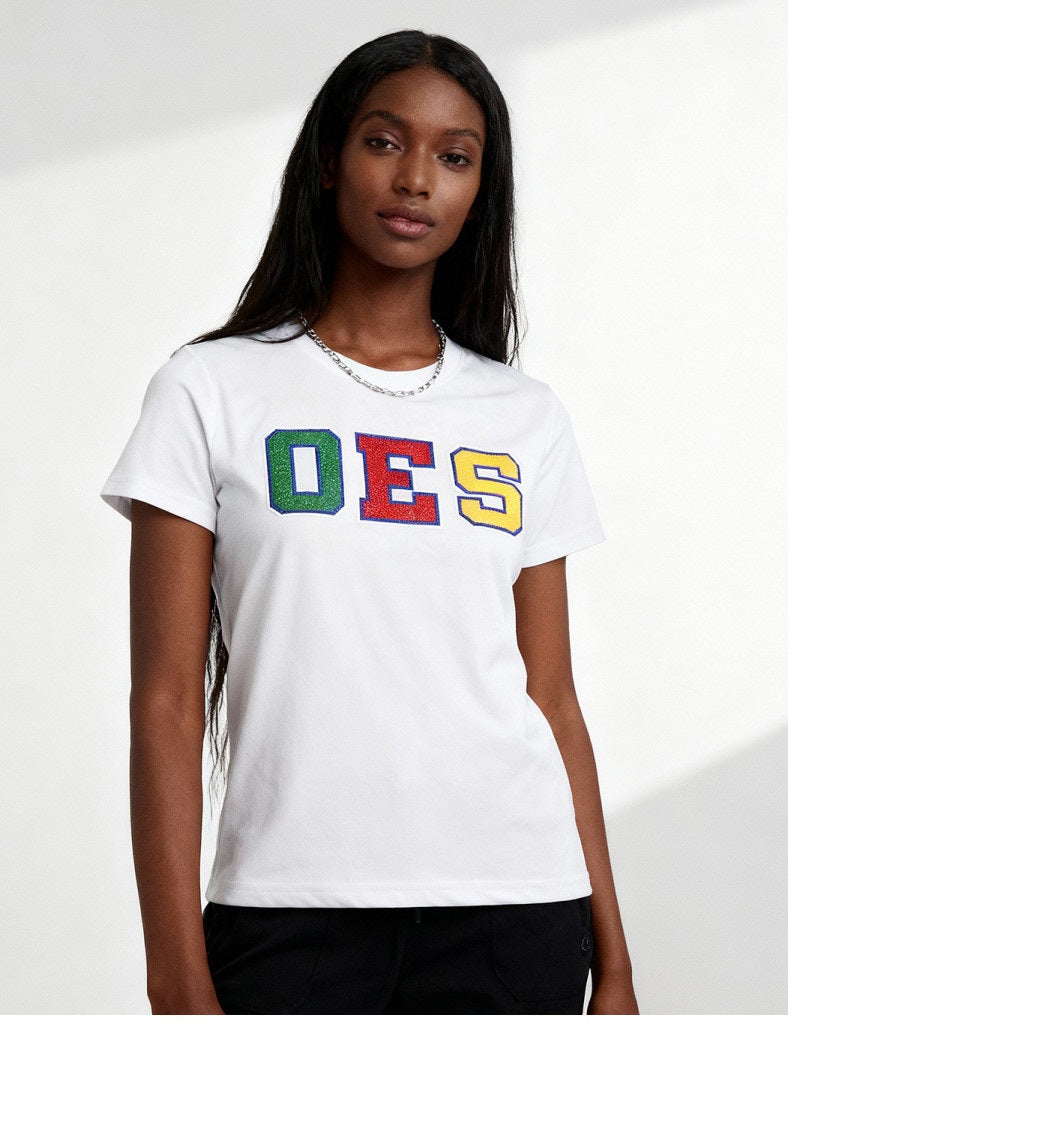OES GLITTER DRY FIT TEE_RED