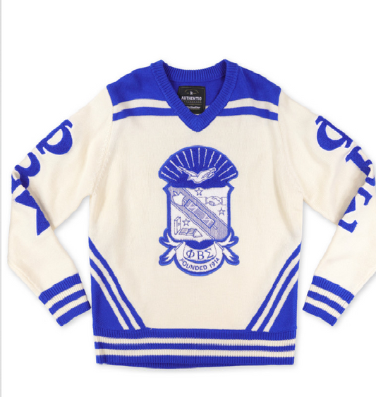 Sweater (Ivory and Blue)