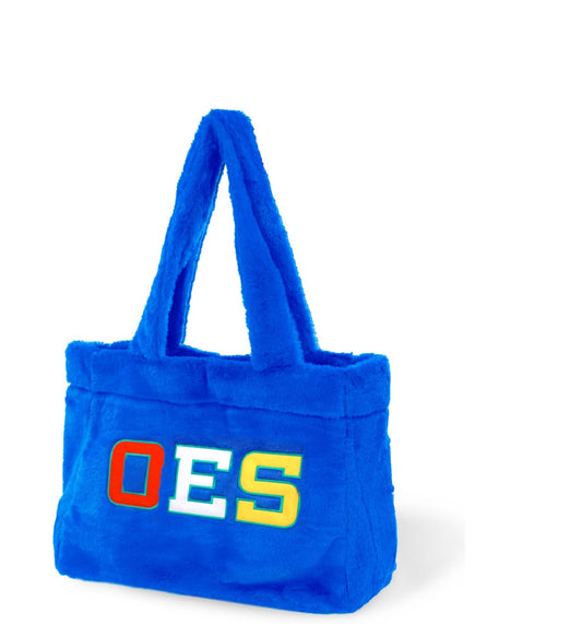 OES Fur Bag Purse Blue