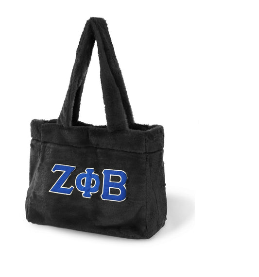 Fur Bag Purse Blue
