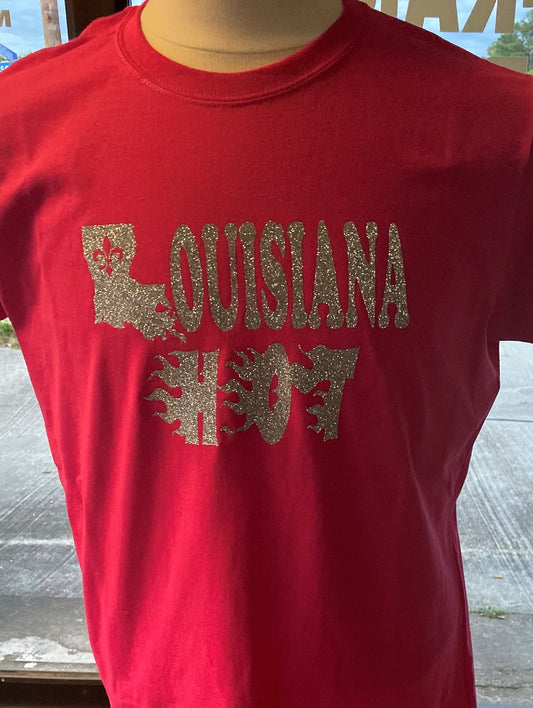 Cardinal Red with Silver Glitter