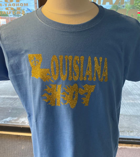 Light Blue with Gold Glitter