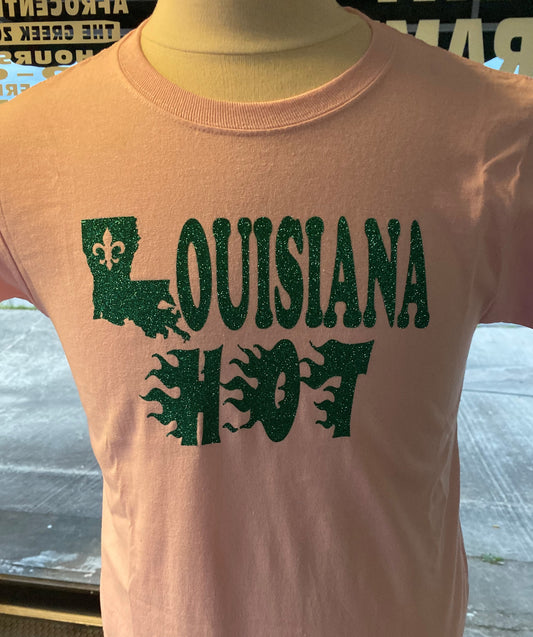 Pink with Forest Green Glitter