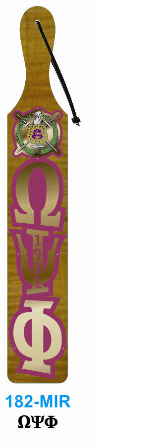 Mirrored Letter with Crest Paddle