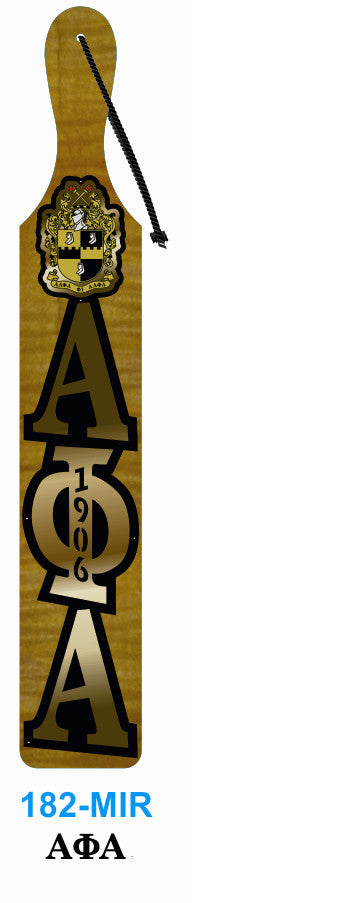 Mirrored Letter  with Crest Paddle