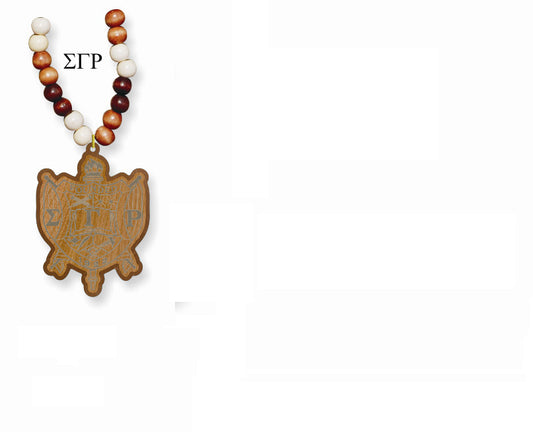 Wood Bead Tiki Crest