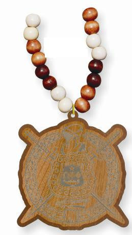 Wood Bead Tiki Crest